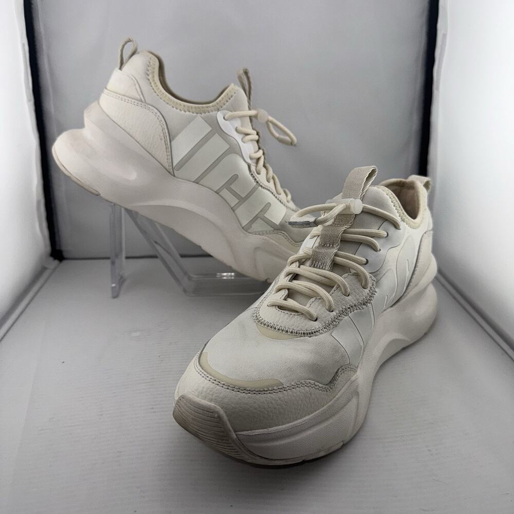 Ugg Womens La Daze White Leather No Tie‎ Laces Cord Lock Sneakers Shoes US 6.5